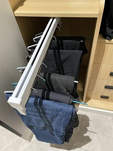 Ausziehbare Kleiderstange, Kleiderstange for den Kleiderschrank, ausziehbarer Hosenbügel, einziehbare Kleiderstange, verstellbar 30–60 cm, Kleiderbügel-Gleitschiene aus Metall, Tragkraft 25 kg (Größe: