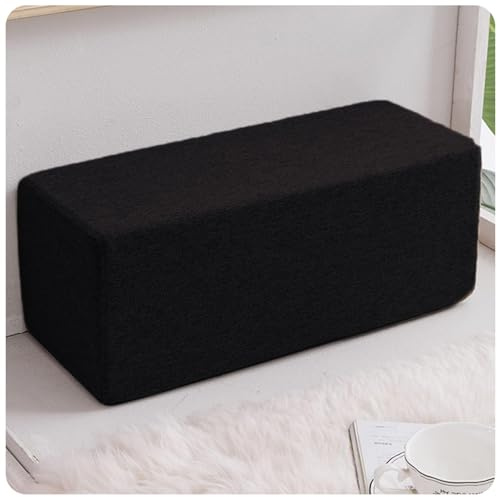 QOEUIUJ Baumwoll- und Leinen Sofa Armlehnen Kissen - Entfernbare Bezüge - Rechteckiges Kissen als Bettlückenfüller, Kopfstütze for Sofa, Couch, Auto, Wohnzimmer(Schwarz,40x20x20cm)