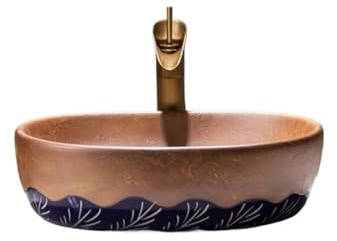 Lavabos de tocador Lavabo artístico sobre encimera for baño doméstico, ideal for hoteles y patios exteriores