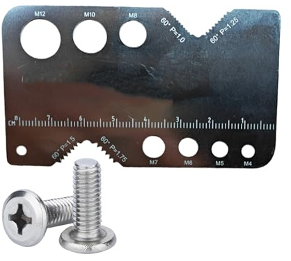 Controllo della filettatura - Controllo della filettatra del bullone, comodo misuratore di taglio del passo della filettatura, strumento di misurazione 'acciaio inossidabile | Calibro di misurazi