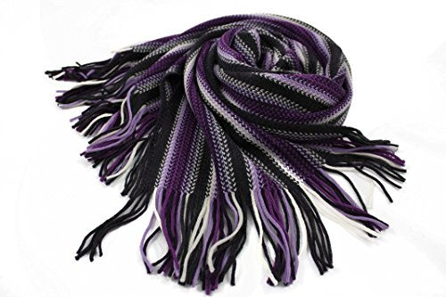 Rotfuchs Strickschal Herrenschal Warm & weich Unisex Wolle gestreift multi mehrfarbig (Violett)