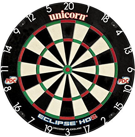Unicorn Eclipse HD2 högupplösta professionell borst darttavla med ökat spelområde och supertunn bullseye
