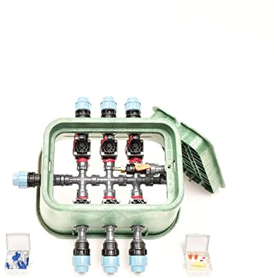 Plug&Rain 6er-Ventilbox Hunter PGV mit Durchflussregulierung und Druckluftanschluss, 32 mm (1) Expert