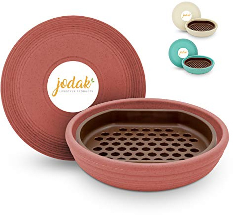JoDaK | Insektsdrycker, bidrycker, lätt att rengöra, stående, plast, vinterbeständiga och frostsäkra, ca 14 cm, bin, insekter, arter dör (terrakotta)