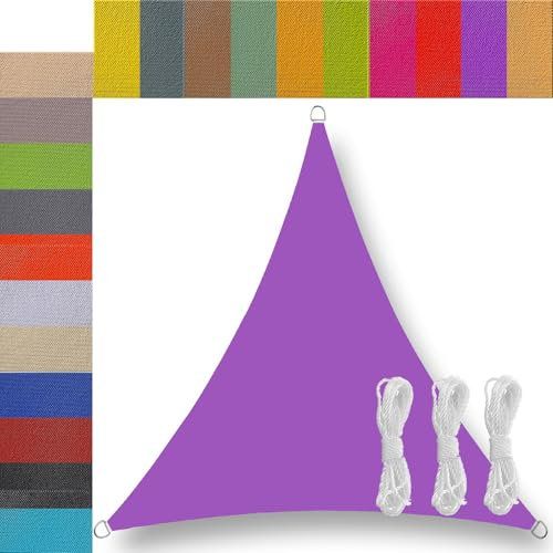 triangular sun shade sail 2x2x2m waterproof triangle with free rope breathable sunsail for garden shade party activities yard pergola purple