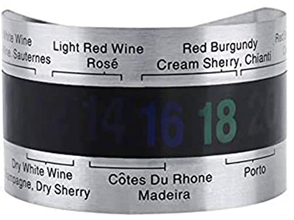 jianpan Termometro da vino con display LCD, per bottiglie e vino, braccialetto con termometro per vino rosso da 4 a 24 gradi Celsius