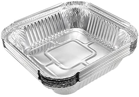 sourcing map 6.3 x 6.3 Aluminum Foil Pans, 15oz Disposable Trays Containers for Kitchen Roasting Baking Cooking 16pcs