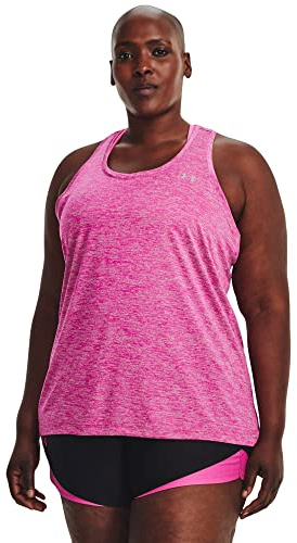 Under Armour Damen Tech Twist Tank Top Weste, Rebel Pink/Pink Elixir/Metallic Silver, XS