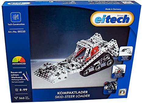 Eitech 00220 Metallbaukasten - Kompaktlader, Modellbau mit 365 Teilen, Baustellenfahrzeug Bausatz, für Kinder ab 8 Jahren