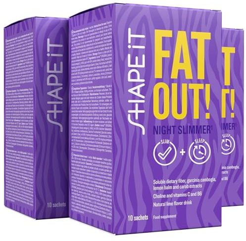 Fat Out Night – Natürliches Getränk mit Limettengeschmack, Garcinia Cambogia, Cholin, Zitronenmelisse, Zichorienwurzel, Vitamin C und Vitamin B6 – 30-Tage-Vorrat von Sensilab