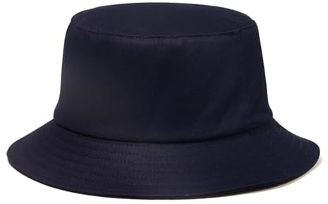 Quanhaigou Bucket Hats Unisex Summer Travel Beach Fisherman Cap for Men Women Teens (Plain Navy Blue Black)