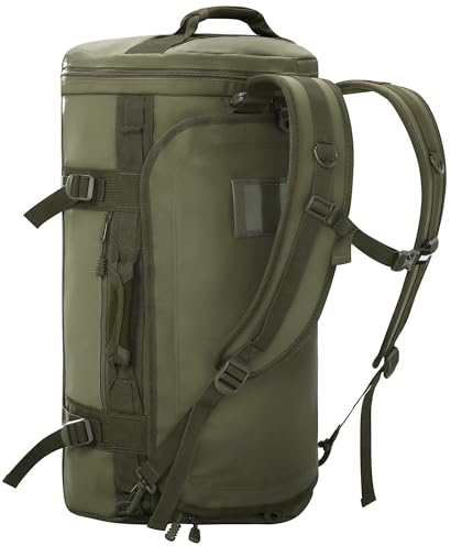 MIER Großer Seesack Sporttasche mit Schuhfach, strapazierfähig und wasserabweisend, Dunkelgrün, 60 l