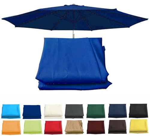 Sonnenschirm Ersatzbezug 2 M/2,7 M/3,0 M + 6 Arme/8 Arme, Sonnenschirm Bespannung, Gartenschirm Überdachung Abdeckung Leicht Zu Wechseln, Nur Schirmdach(Color:Royal Blue,Size:2.7m 8 Ribs)