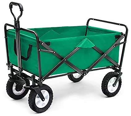 CCYENG Wäschewagen Handwagen, Zusammenklappbarer Gartenwagen, Hochleistungswagen, Multifunktions-Einkaufswagen Für Outdoor-Camping, Angeln, Ziehwagen Mit 4 Rädern, Tr