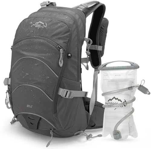IX INOXTO Trinkrucksack, 20 l, Wanderrucksack, interner Rahmen, Rucksack mit 2 l Trinkblase und Regenschutz, für Radfahren, Camping, Jagd, für Männer und Frauen