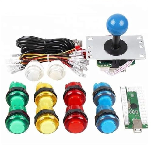 Alomejor Kit Joystick Fai-da-te Interfaccia USB, Joystick Illuminato a LED per PC PS2 Joystick per Giochi PS3