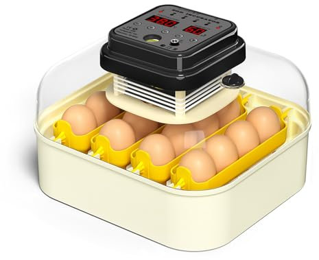Chalixion Brutautomat Vollautomatisch für 16 Eier, Brutkasten Hühner mit automatischer Wendung, Feuchtigkeits- und Temperaturkontrolle, Brutmaschine mit Eierdurchleuchter für Küken, Wachteln und Enten