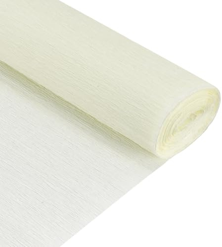 QUARKZMAN Rotolo di Carta Crespa 210cm Lunghezza 50cm Larghezza per Cerimonia Nozze Varie Grandi Feste Decorazione, Bianco Latteo