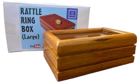 MilesMagic Boîte à hochets de magicien | Vanish pièces de monnaie, bagues et plus encore avec un mentalisme spectaculaire en bois de luxe pour un tour de magie en gros plan