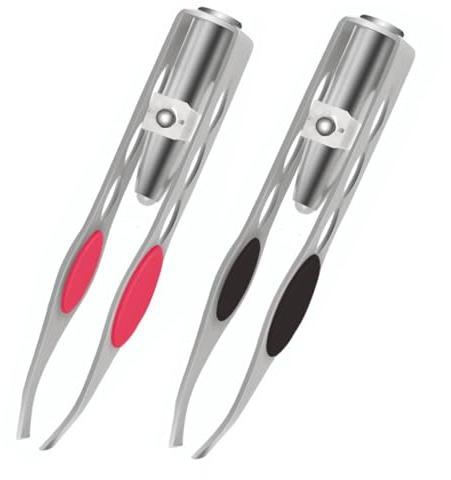 POFET Pince à épiler avec Lumière LED en Acier Inoxydable - Outil de Maquillage pour épilation de précision des Cils et des Sourcils