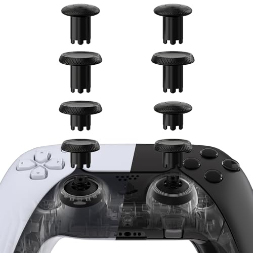 eXtremeRate ThumbsGear V3 Thumbsticks kompatibel mit ps5/ps4 Controller, Swap Ergonomic Analogsticks Thumb Grips Sticks Ersatz-Sticks Buttons Joysticks Aufsätze für ps4 für ps5 Controller-Schwarz
