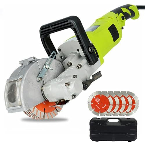 Mcamgiczin Rozadoras Eléctrica 4000W, Ranuradora de Pared 7500 RPM/min, Cortadora de Ranuras de Pared con 5 Hojas de Sierra, Ranuradora Eléctrica, 33 mm