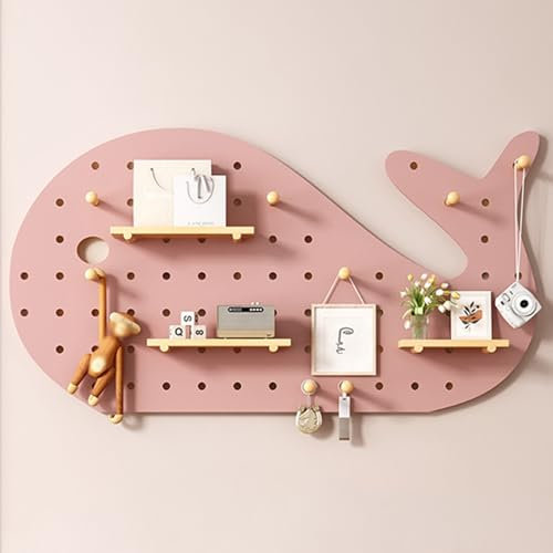 Lochwand, Pegboard, Stecktafel, Lochwand Haken, Peg Board, Lochplatte, Lochplatte Holz, Stecktafel in Walform, for Wand-Organizer, Bastelorganisation, Ornament-Ausstellung(Pink,80x40cm/32x16in)