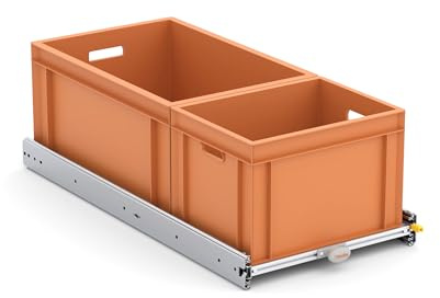 Tinobu Heckauszug für den DIY-Ausbau, leichtes Auszugsystem für die Heckgarage, Schwerlastauszug mit Einhandbedieung (90x40cm)