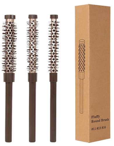 Small Round Hair Brush, Roller Comb Set Blow Drying, Professional Styling Brushes for Lifting, Ergonomic Comfortable Curling Bangs & Beard (9.13x1.97x1.38 Inches)