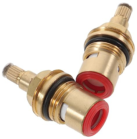 NUOBESTY Set 2 Pezzi Nucleo Valvola Rubinetto in Rame Rosso per Bagno e Cucina, Facile Installazione, Resistente per Uso Domestico e Garage