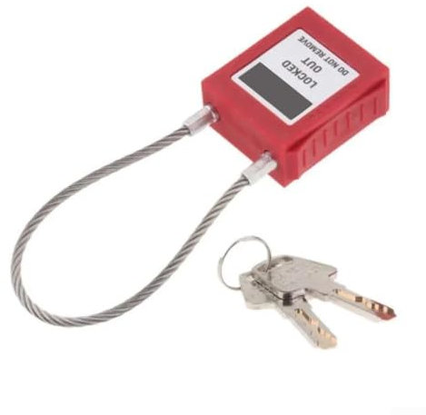 Eawfgtuw Confezione da 2 lucchetti di sicurezza con arco lungo, 90 mm di altezza, cavo di sicurezza industriale, con 2 chiavi per la protezione delle apparecchiature