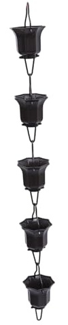 BESTonZON Japanische Regenkette Lotusblüten Aus Korrosionsbeständigem Lange Dekorative Regentropfen-Drainage Für Dachrinnen Modular Und Leicht Zu Verbinden Für Garten Und Haus
