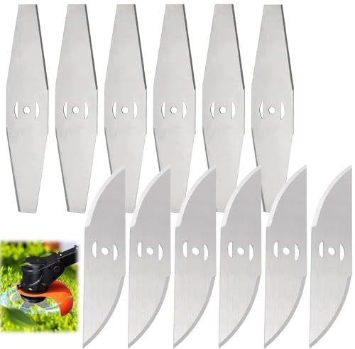 12 Pezzi Lame in Metallo per Decespugliatore Senza Fili, Lame Tagliaerba e Cespi, Lame per Giardino, Utensili da Giardino e Macchine Elettriche