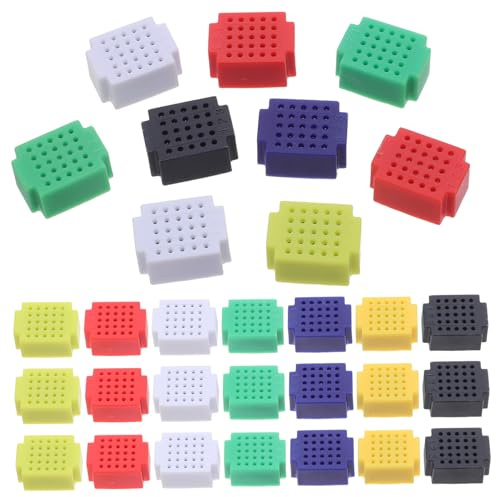 SHINEOFI 35pcs Mini Electronic Breadboard Kit Compact Soldering Practice Circuit Board for DIY Coding Projects Beginners Pcb Test Boards with Colors