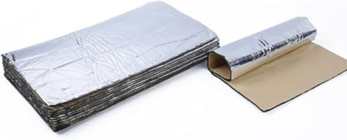 Tappetini Isolanti Acustici per Auto, 10 Pezzi Pannelli Fonoassorbenti, Isolante Termico Adesivo Tappetino Isolante per Isolamento Acustico Impermeabile Ignifugo (250*180*5MM)