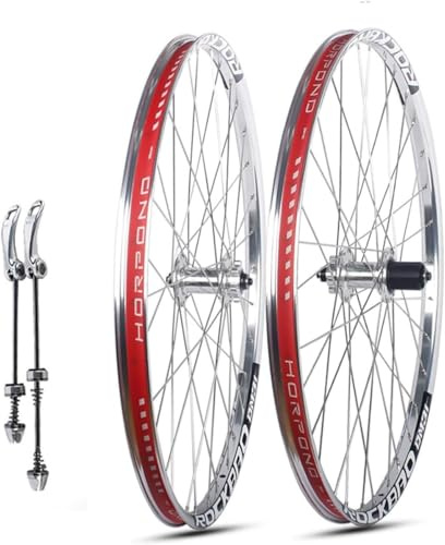 UNFRASLOP Ultraleichtes 26/27,5/29-Zoll-Fahrrad-Radset Scheibenbremse Schnellspanner Mountainbike-Räder, Legierungs-Doppelwandfelge 32H Nabe Für 7-11-Gang-Kassette,Silber,27.5inch