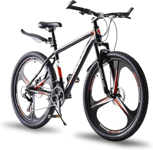 LSBIKE 24/26/27.5 Inch Mountain Bike 21 Speed Drivetrain Bike Mountain Bicycle for Adult 3/10 Spoke Wheels bicycle Men Dual Suspension Hardtail Bike Women Sport Cycling