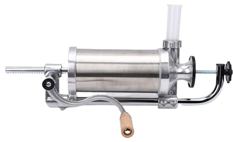Hamwesh Insaccatrice per Salsicce Verticale, Macchina per Salsicce Manuale Portatile, Insaccatrice per in Acciaio Inossidabile con 4 Tubi di Ripieno e Morsetto da Tavolo per Domestica e Uso