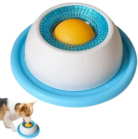 Bol à Lécher pour Chien, Jouet De Léchage pour Chien Et Chat, Bol De Léchage pour Chien, Gamelle À Lécher Antidérapant avec Balle Rotative, pour Soulager l'anxiété de l'animal