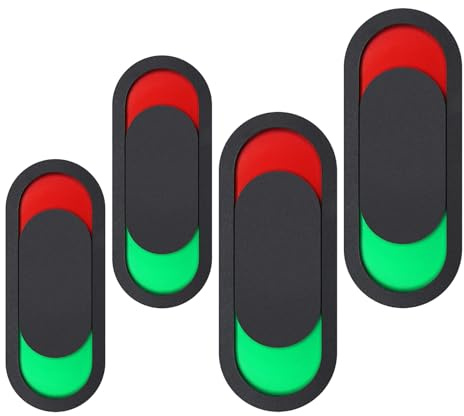 OATIPHO Lot de 4 Panneaux de Porte Coulissants pour Confidentialité Bureau et Toilettes, Acrylique Noir Mat, Indicateurs Rouge-vert, Tailles 3x7 Cm 4x10 Cm, Signalétique Pratique