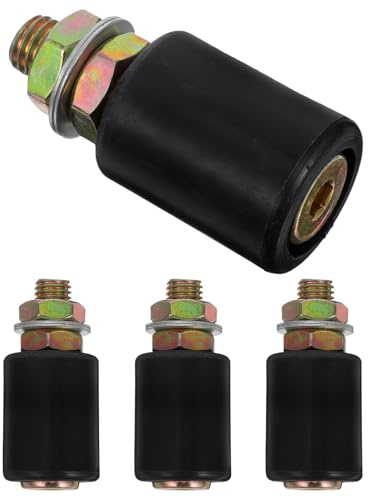 PRETYZOOM Roulette Porte Coulissante en Nylon Noir, Roue Guide de Rail, Lot de 4, Facile Glisser et Résistant à L’usure pour Portails de Jardin