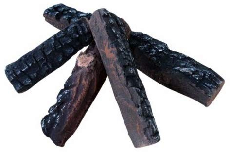 4 Stück Set Holz-Keramik Kamin Holzscheite für Gas Ethanol Kamin handgefertigt Tannenzapfen Holz