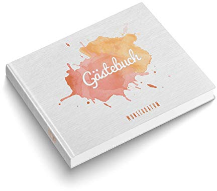 Gästebuch Geburtstag personalisierbar mit Namen und Datum, Format A4 Quer als Gästebuch Hochzeit, 52 Blatt/ 104 Seiten blanko, Auch als Gästebuch Konfirmation geeignet. Als Hochzeit Gästebuch