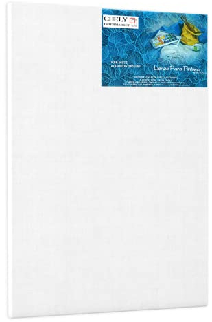 CHELY INTERMARKET MOD560 Lienzos Para Pintar 60X80 CM Bastidor Madera 16 MM Algodón Blanco Preimprimado Profesional Para Acrílico Óleo Manualidades Bellas Artes Artistas Aficionados