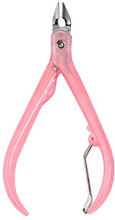 AnHua Nail Cuticle Pusher Tweezer Cutter Nipper Clipper Dead Skin Remover Manicure Art Grooming Tool Beauty Nail Pliers (Pink)