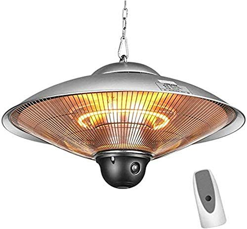 Techo Calentador de Patio, interior/exterior halógeno calentador, al aire libre calentador redondo Cubiertas impermeable con control remoto - 2200W