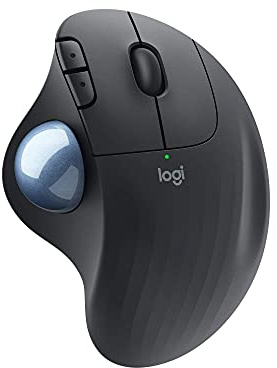 Logitech Ergo M575 Wireless Trackball Mouse, Easy Thumb Control, Precision and Smooth Tracking, Ergonomic Comfort Design, Windows/Mac, Bluetooth, USB - Graphite (Renewed)