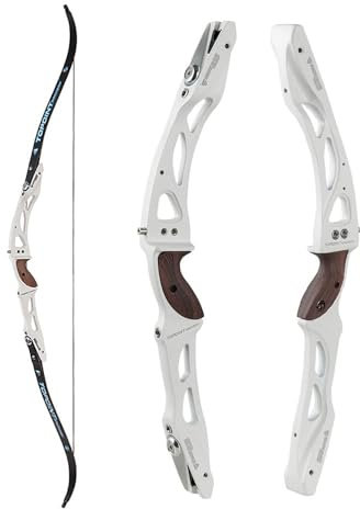 ZSHJGJR 68 Zoll Takedown Recurvebogen Bogenschießen 18-44 lbs Jagd Bogen Recurve Bögen für Rechtshand für Erwachsene Outdoor Sportbogen Bogensportler (Bogen-Weiß, 34LBS)