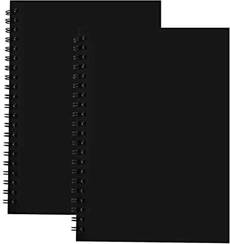 KYSUN 2 Pezzi Album da Disegno, Sketchbook A4 Spiralati, 150GSM / 140 Pagine Album da Disegno Professionale, Copertina Blocco Note a Spirale Quaderno, per Schizzi Adulti, Acquarello, Paesaggio, Nero