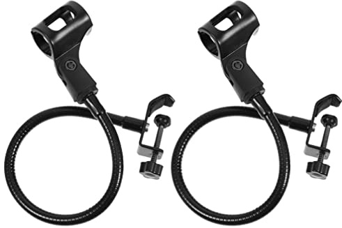 2St Mikrofonständer Desktop-Mikrofon handyhalter Schlauch Handyständer universelle mikrofonklemmen Eisen-Mikrofon-Aufbewahrungsregal einstellbar Halterung Lagerregal Sprühfarbe